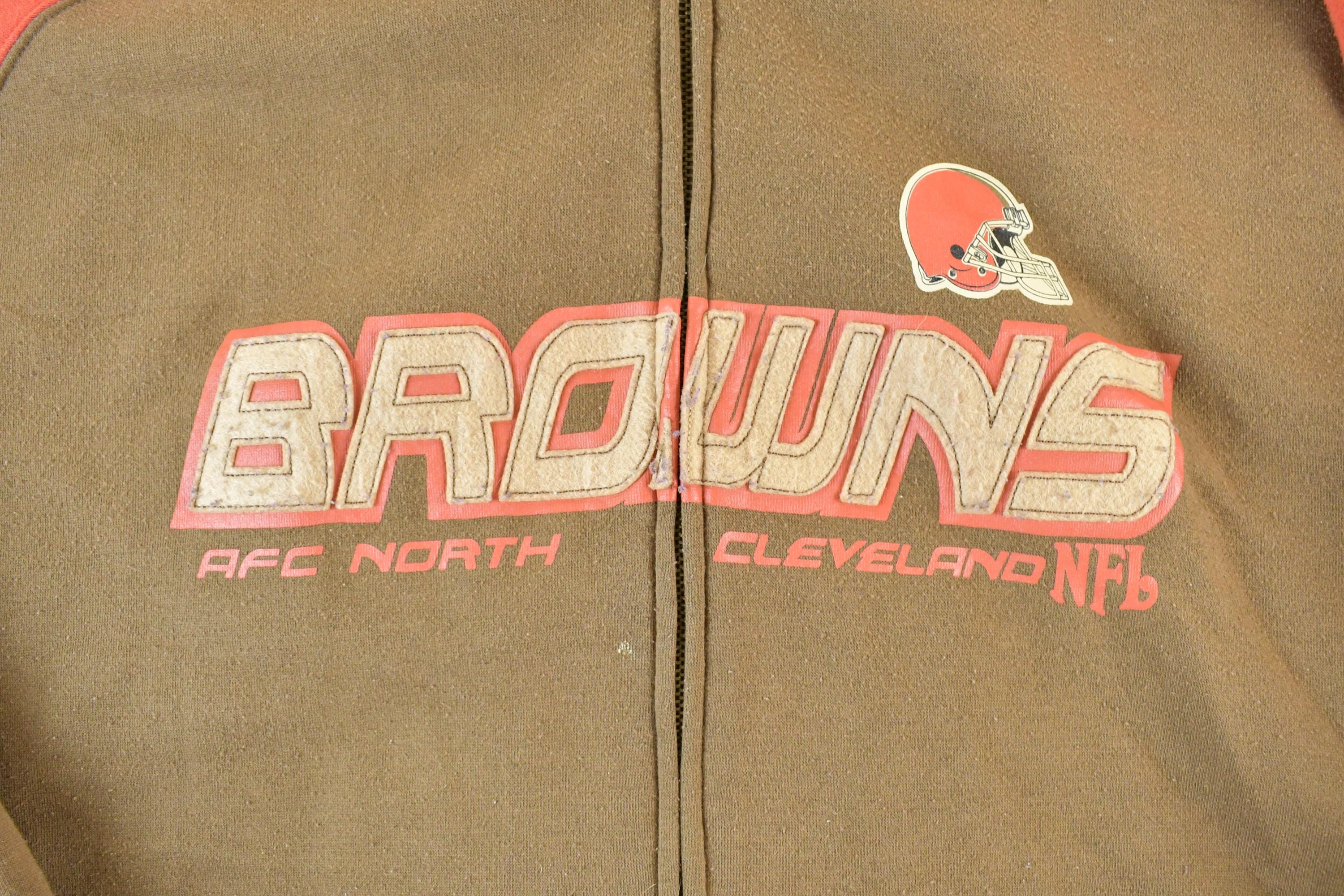 Vintage 1990s Cleveland Browns Full Zip NFL Hoodie Sweatshirt