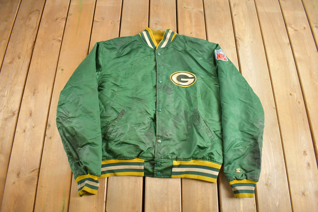 Vintage 1980s Green Bay Packers NFL Satin Starter Jacket