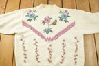 Vintage Alfred Dunner Knitted Floral Mock Neck Sweater