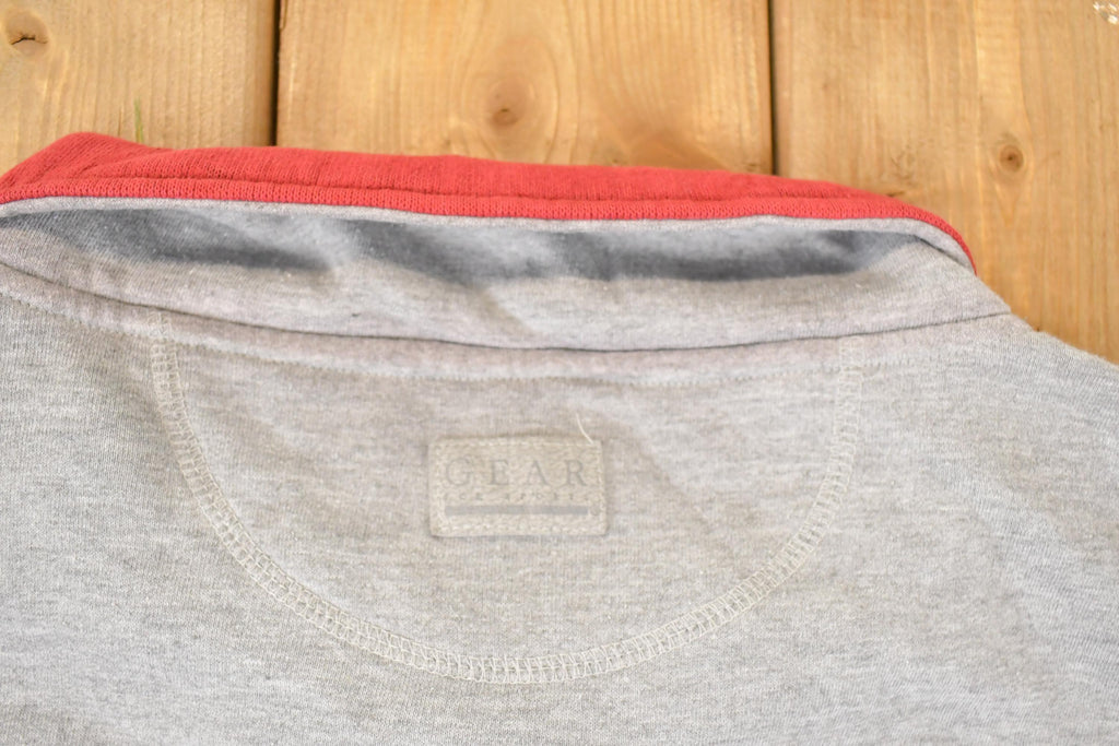 Vintage 1990s Alaska Wilderness Graphic Print Collared Heavyweight Sweatshirt Men's L