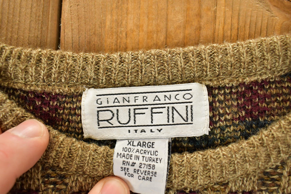 Vintage 1990s Gianfranco Ruffini Italy Knit Crewneck Sweater Men's L