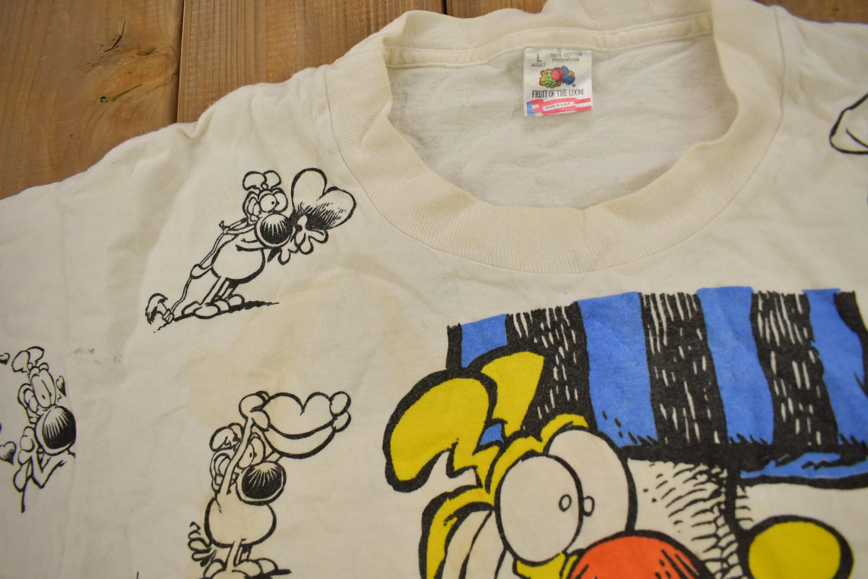 Vintage 1994 Mother Goose & Grimm All Over Print Cartoon Promo T-Shirt
