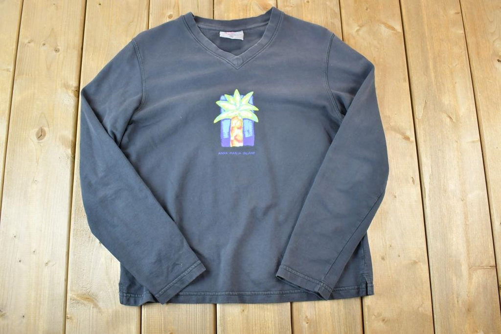 Vintage 1990s Anna Maria Island Souvenir Single Stitch Graphic Print Cartoon T-Shirt Made In USA