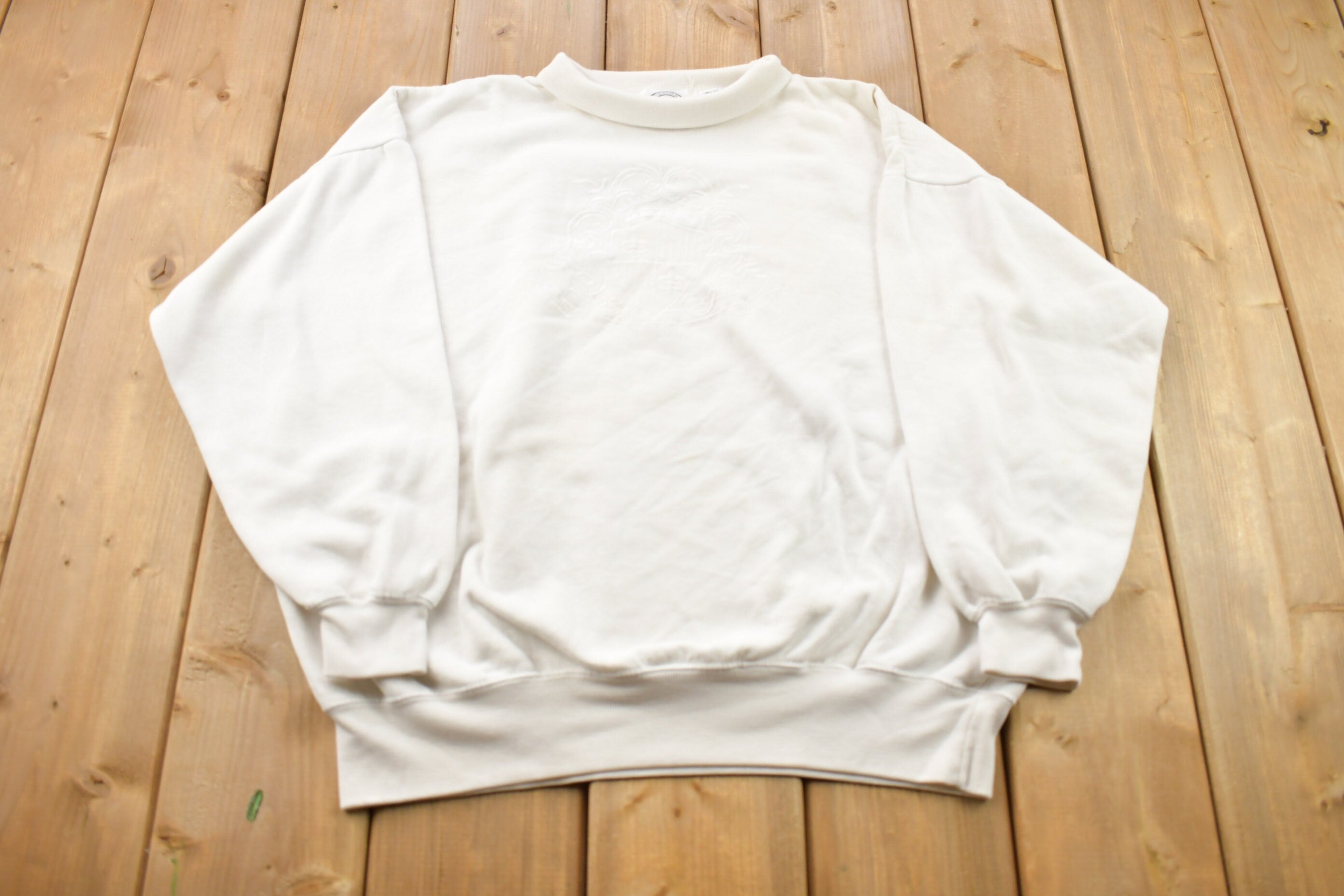 Vintage 1990s Custom Projections Embroidered Crewneck Sweatshirt