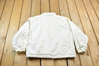Vintage 1990s Eddie Bauer Windbreaker Jacket  Made In USA  Solid White Windbreaker  Streetwear  Athleisure  Outerwear  Zip Up