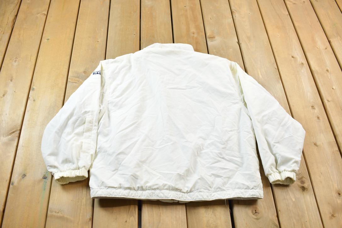 Vintage 1990s Eddie Bauer Windbreaker Jacket  Made In USA  Solid White Windbreaker  Streetwear  Athleisure  Outerwear  Zip Up