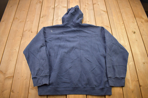 Vintage Y2K Nike Mini Center Logo Hoodie / Embroidered / Nike Mid Swoosh / Vintage Nike Hoodie / Navy Blue