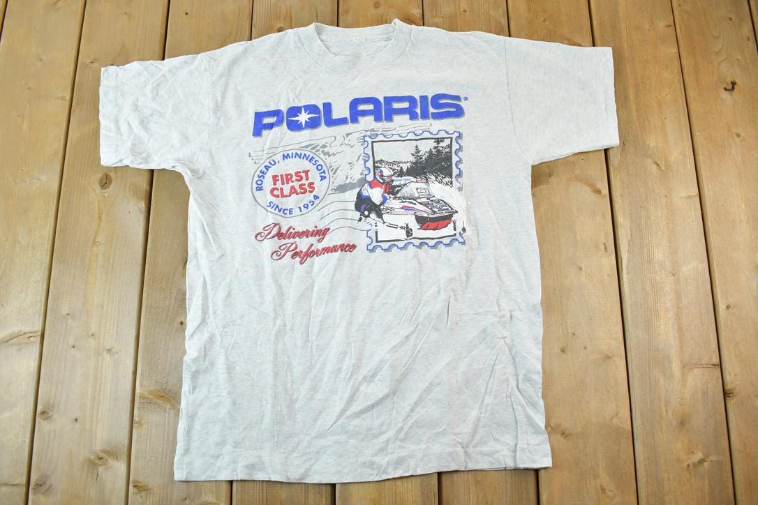 Vintage 1990s Polaris Minnesota Souvenir Snowmobile T-Shirt