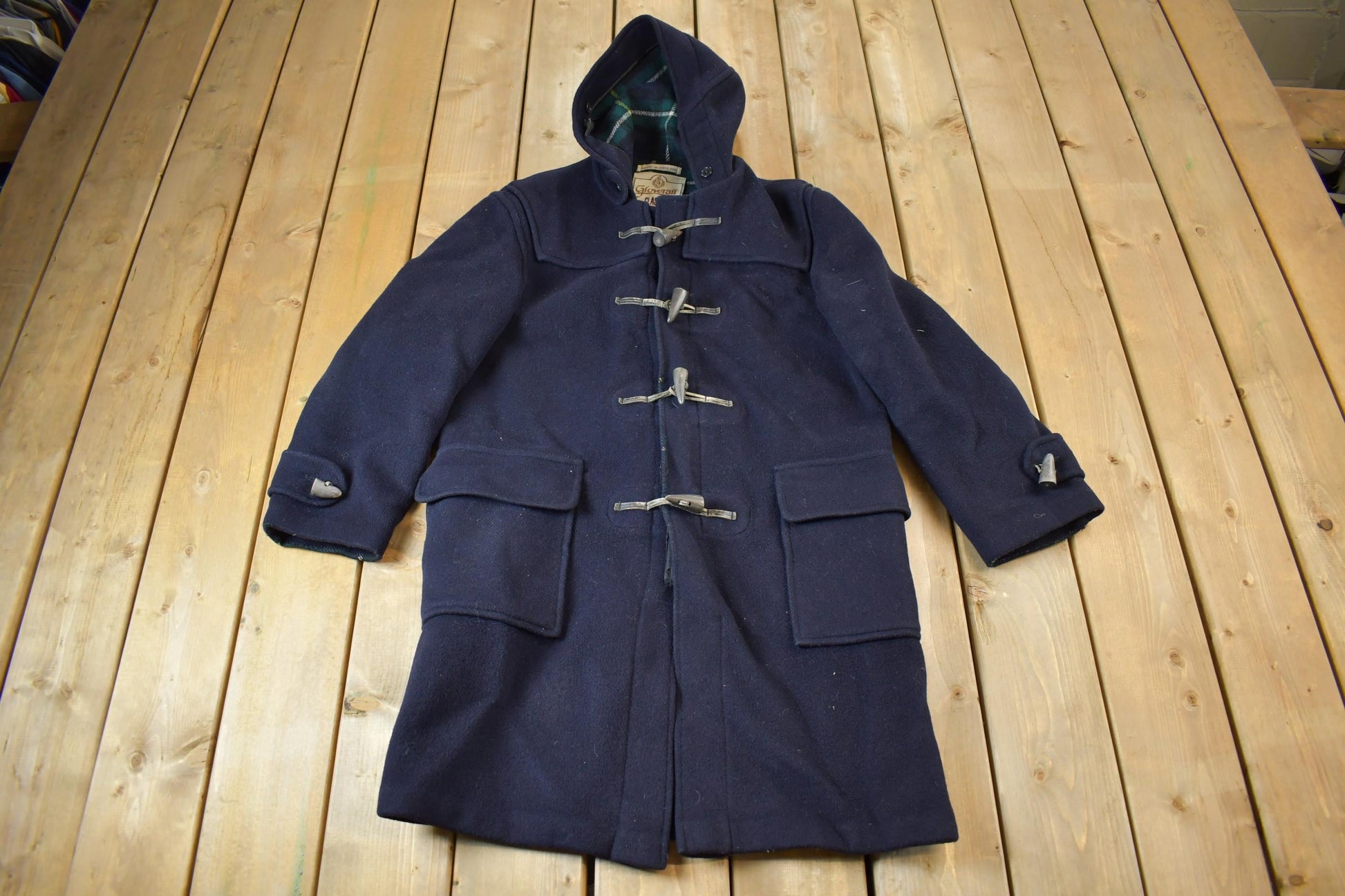 Vintage 1990s 100% Wool Gloverall Duffle Coat Made In England - Medium