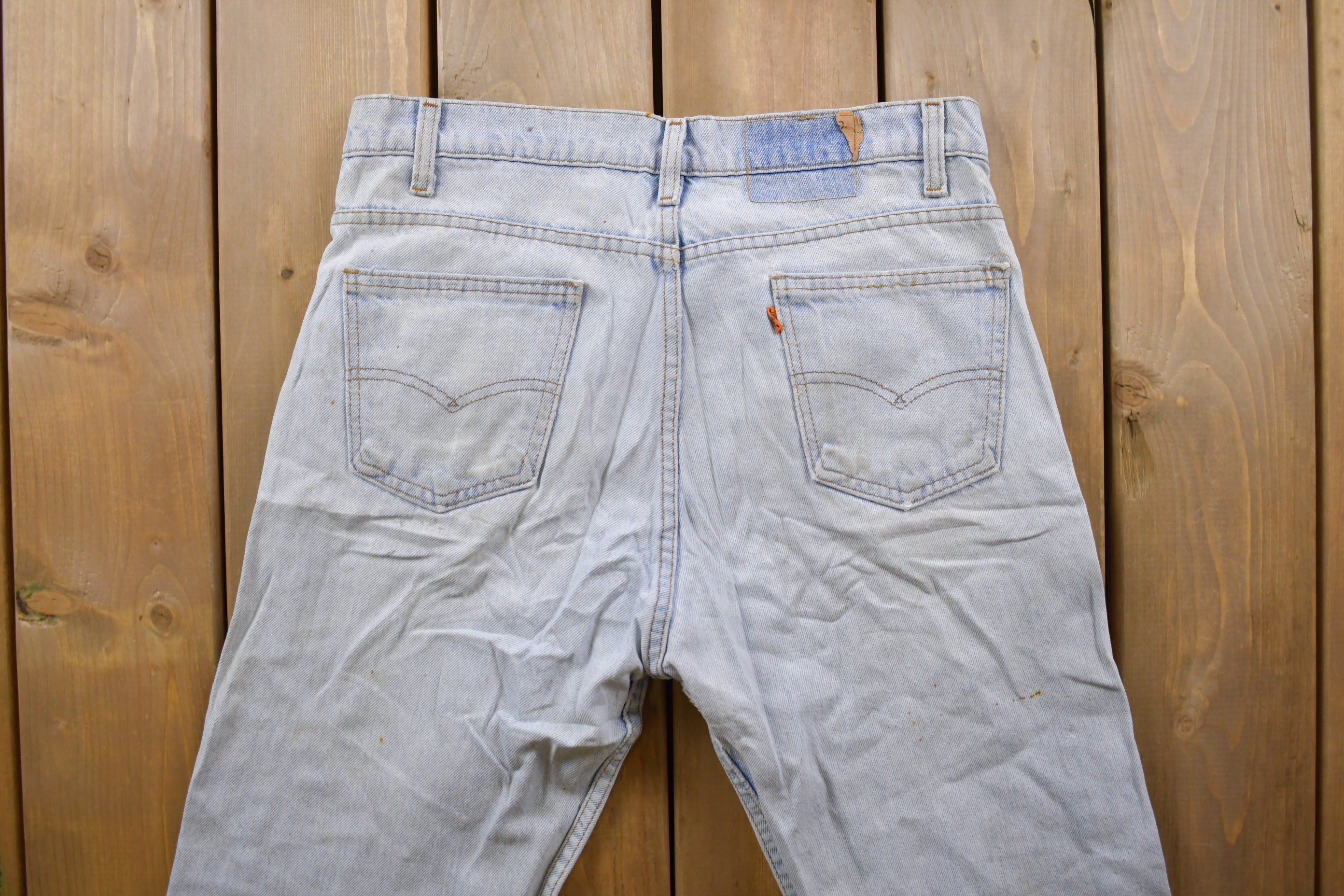 Vintage 1990s Levi's Orange Tab Light Wash Denim Jeans Size 31 x 33