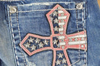 Vintage Y2K Miss Me Bedazzled Low Rise Jeans Size 26x31