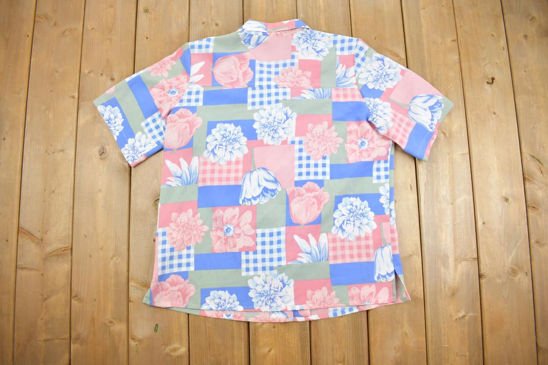 Vintage 1990s Allison Daley Floral Patterned Button Up Shirt