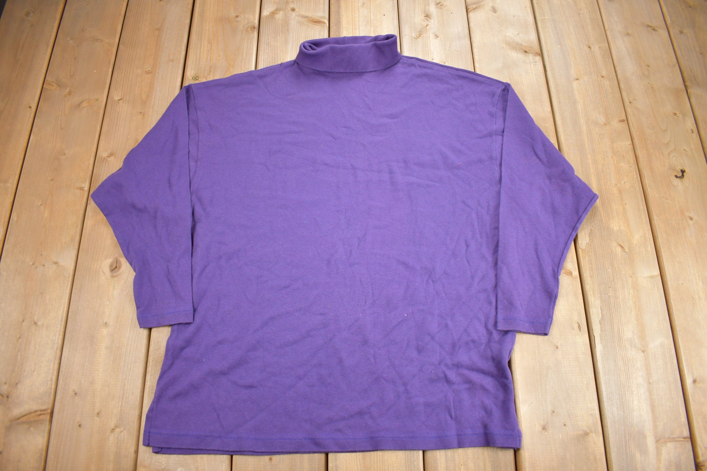 Vintage 1990s Blank Long Sleeve Mockneck T Shirt