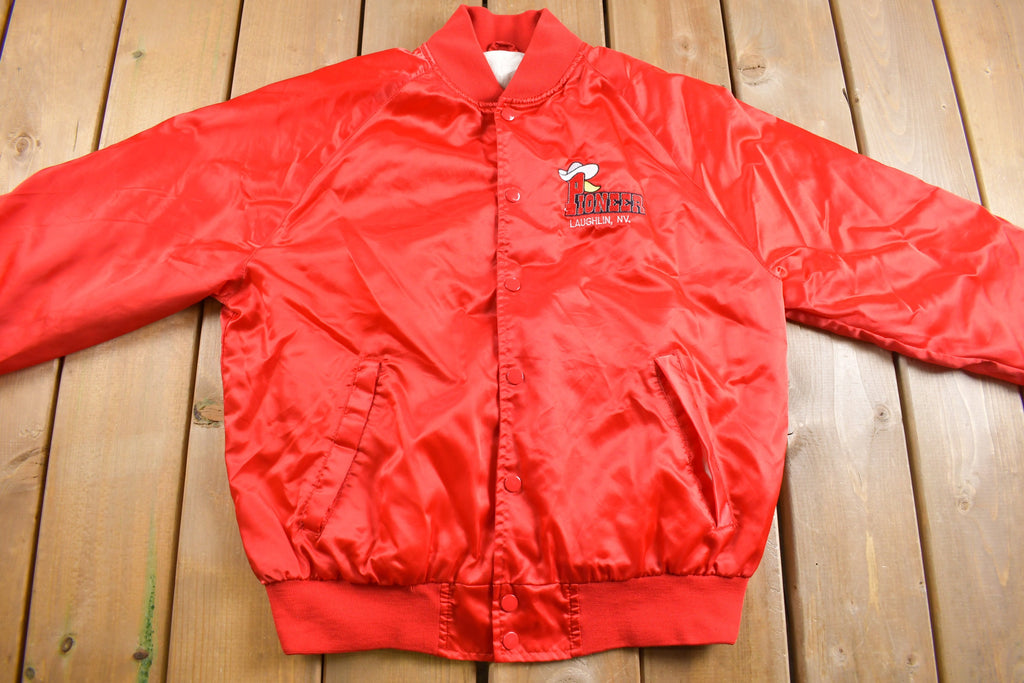 Vintage 1980s Pioneer Laughlin Nevada Embroidered Satin Jacket