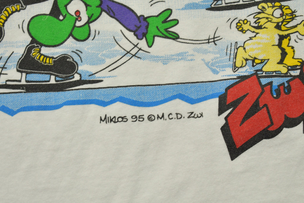 Vintage 1995 T-Shirt ZWI Comic Strip Ice Skating T Shirt