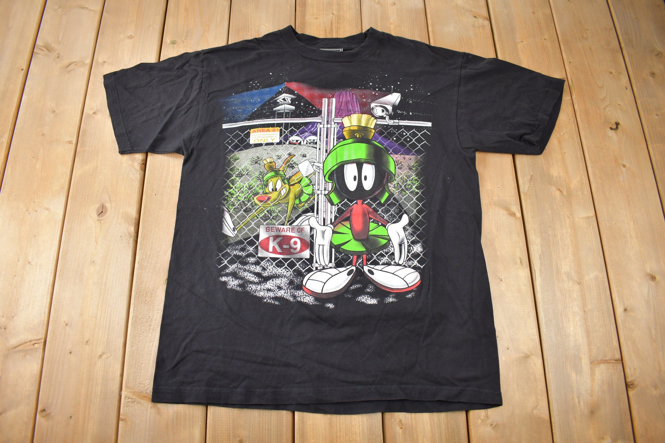 Vintage 1998 Marvin The Martian Looney Tunes Cartoon Graphic T-Shirt Made In USA