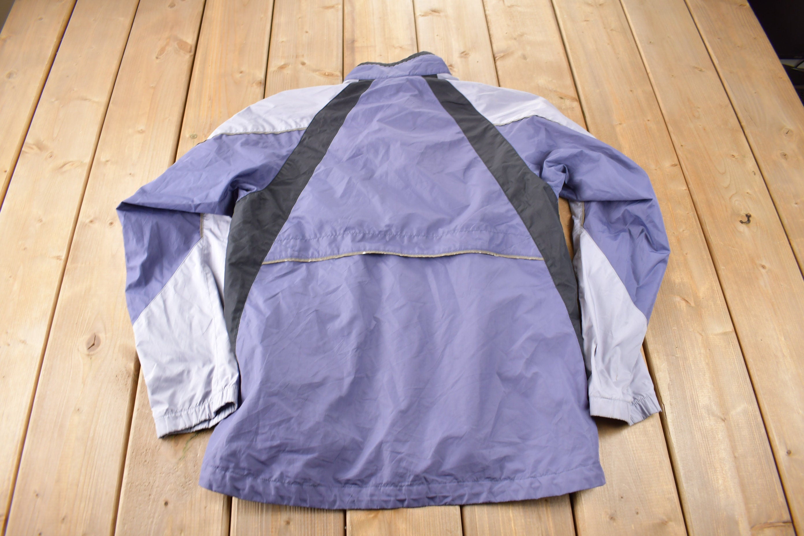 Vintage 1990s Purple Nike Women's Color Block Windbreaker Jacket Size M