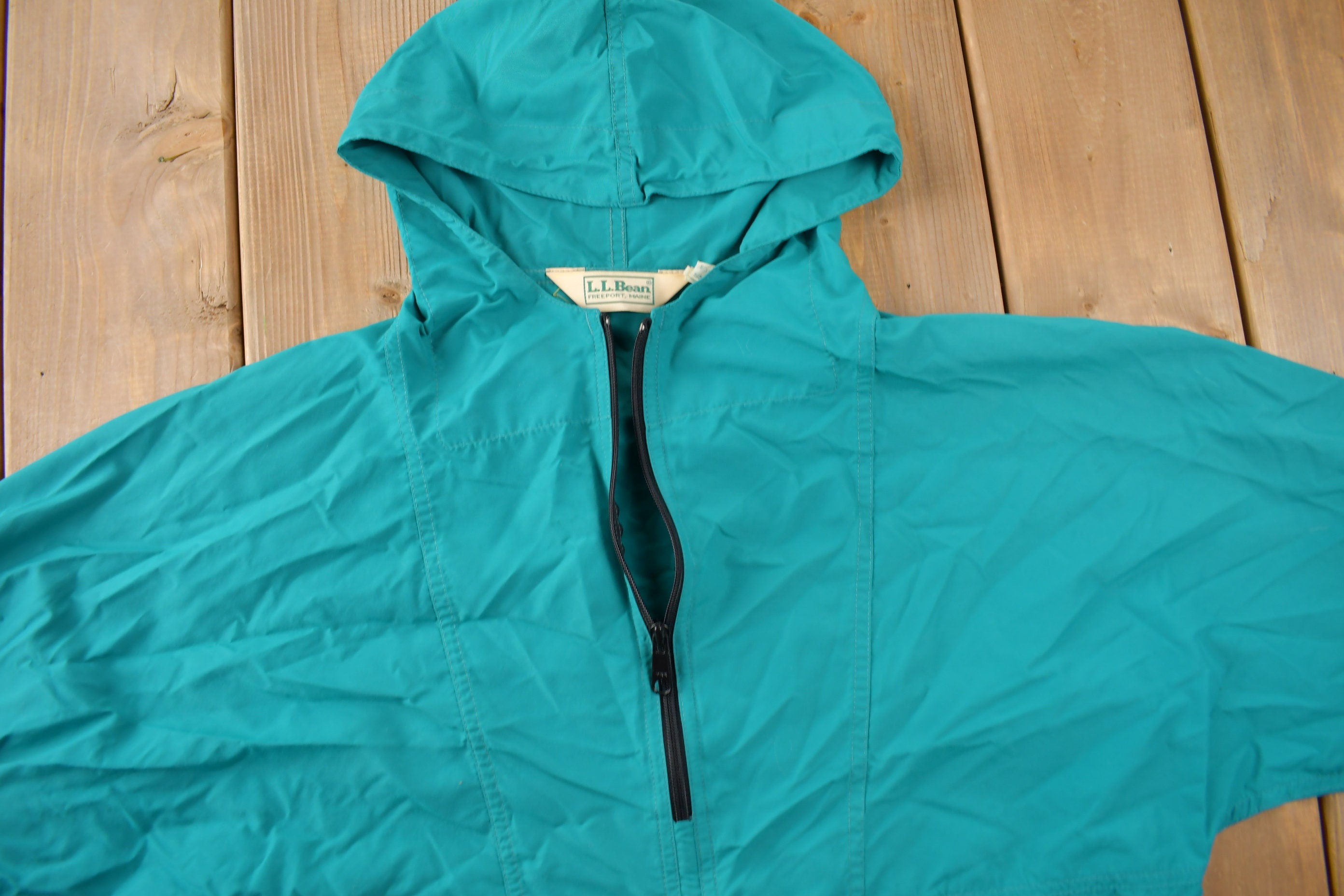 Vintage 1980s LL Bean Quarter Zip Women's Windbreaker Jacket Made In USA Size Small