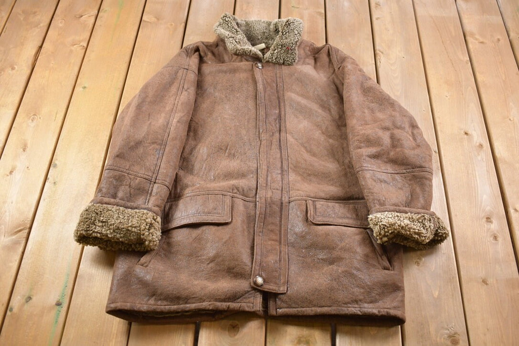 Vintage 1990s Laurence Roy Sherpa Lined Suede Jacket Jacket