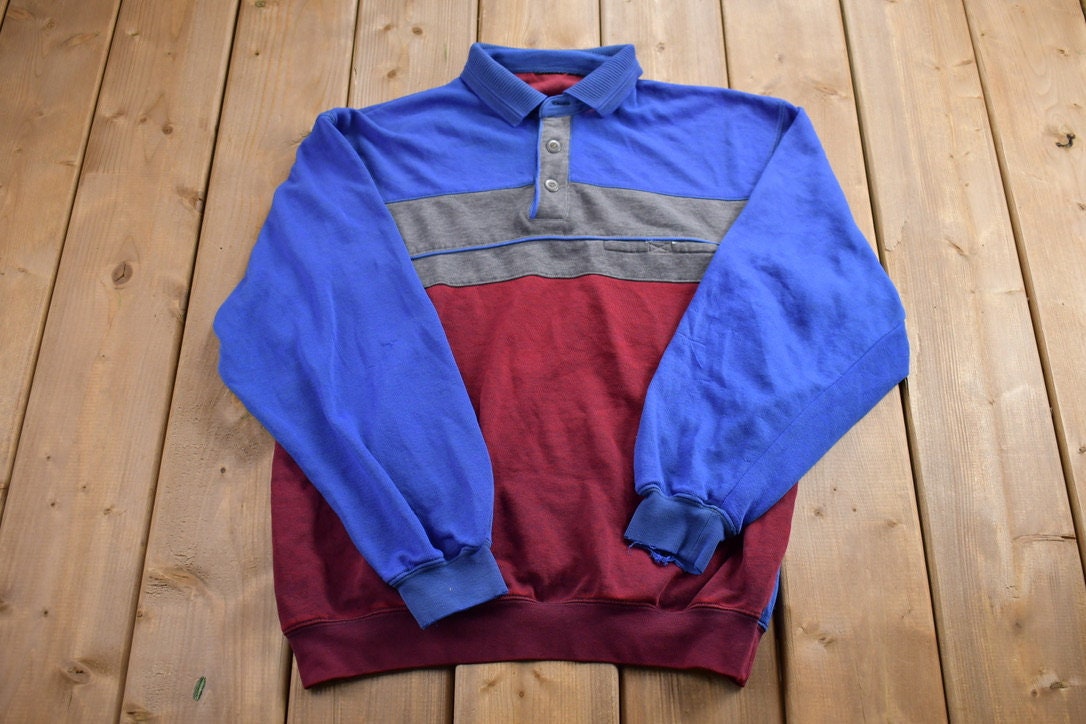 Vintage 1990s Striped Rugby Sweatshirt
