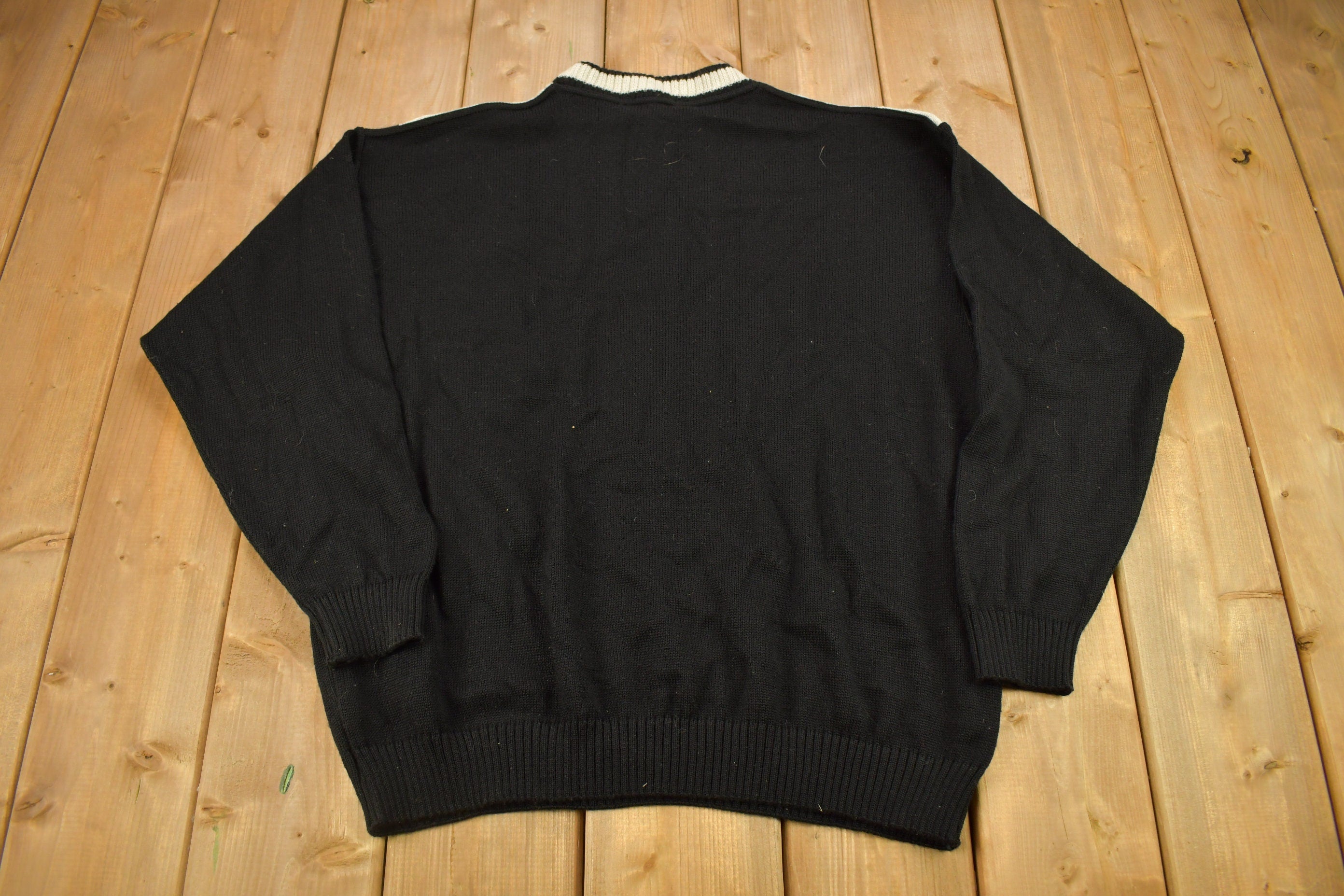 Vintage 1990s Compass Card Knitted Crewneck Sweater