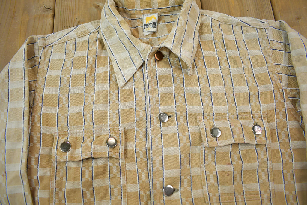 Vintage 1970s Rhinoceros Plaid Button Down Light Jacket