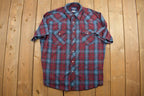 Vintage 1990s Wrangler Plaid Flannel Button Up Shirt