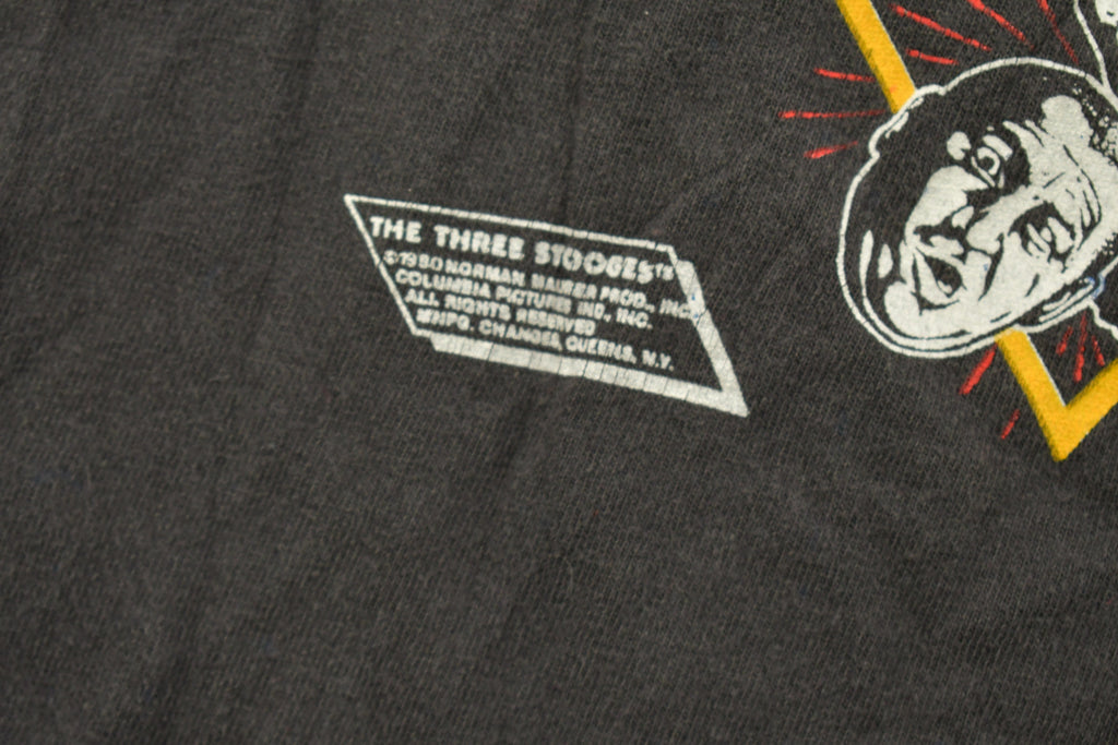 Vintage 1990 The Three Stooges Moe Knows Graphic Promo T-shirt