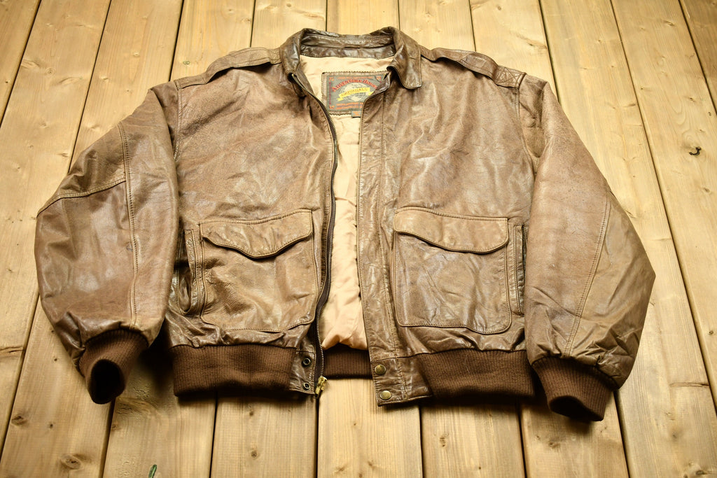 Vintage 1990s Adventure Bound Leather Varsity Jacket