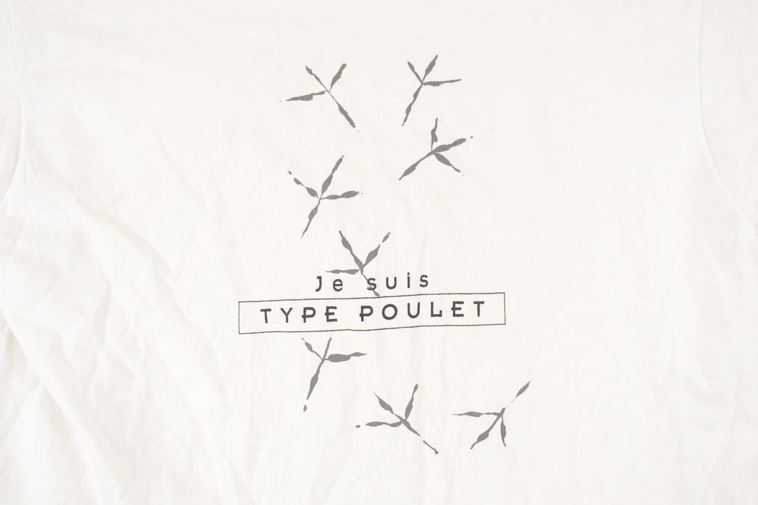 Vintage 1990s Je Suis Type Poulet Souvenir Travel T-Shirt Women's L
