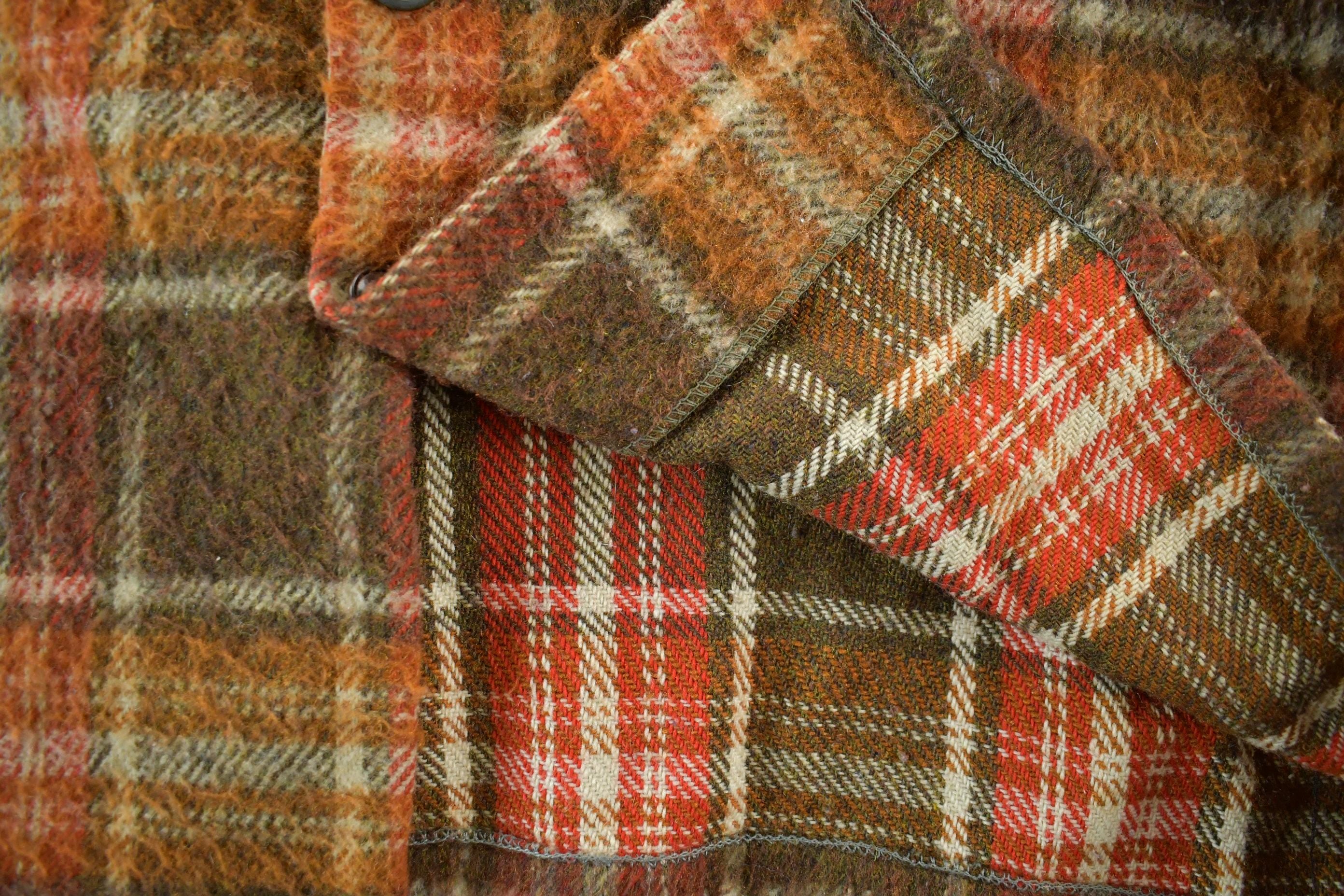 True Vintage 1960s Wool Flannel Button Up Shirt Jacket