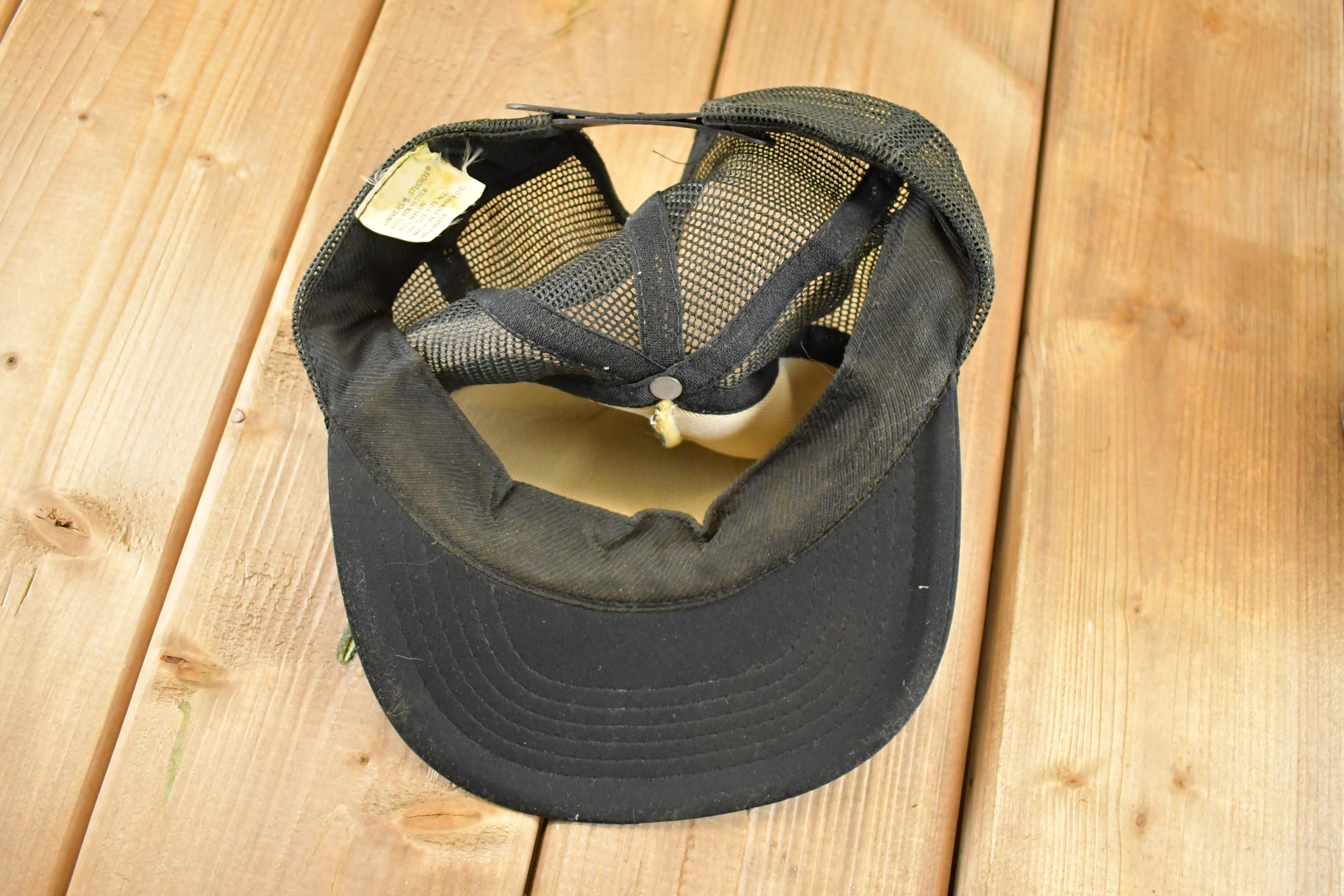Vintage 1980s Disney Universal Studios Mickey Mouse Script Mesh Trucker Snapback Hat /