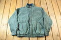 Vintage 1990s Blank Green Sun Faded Windbreaker Jacket
