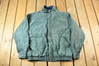Vintage 1990s Blank Green Sun Faded Windbreaker Jacket
