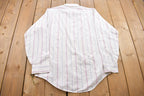 Vintage 1980s Manhattan Button Up Dress Shirt  Made in  Abstract Pattern  Casual Shirt  Formal Shirt