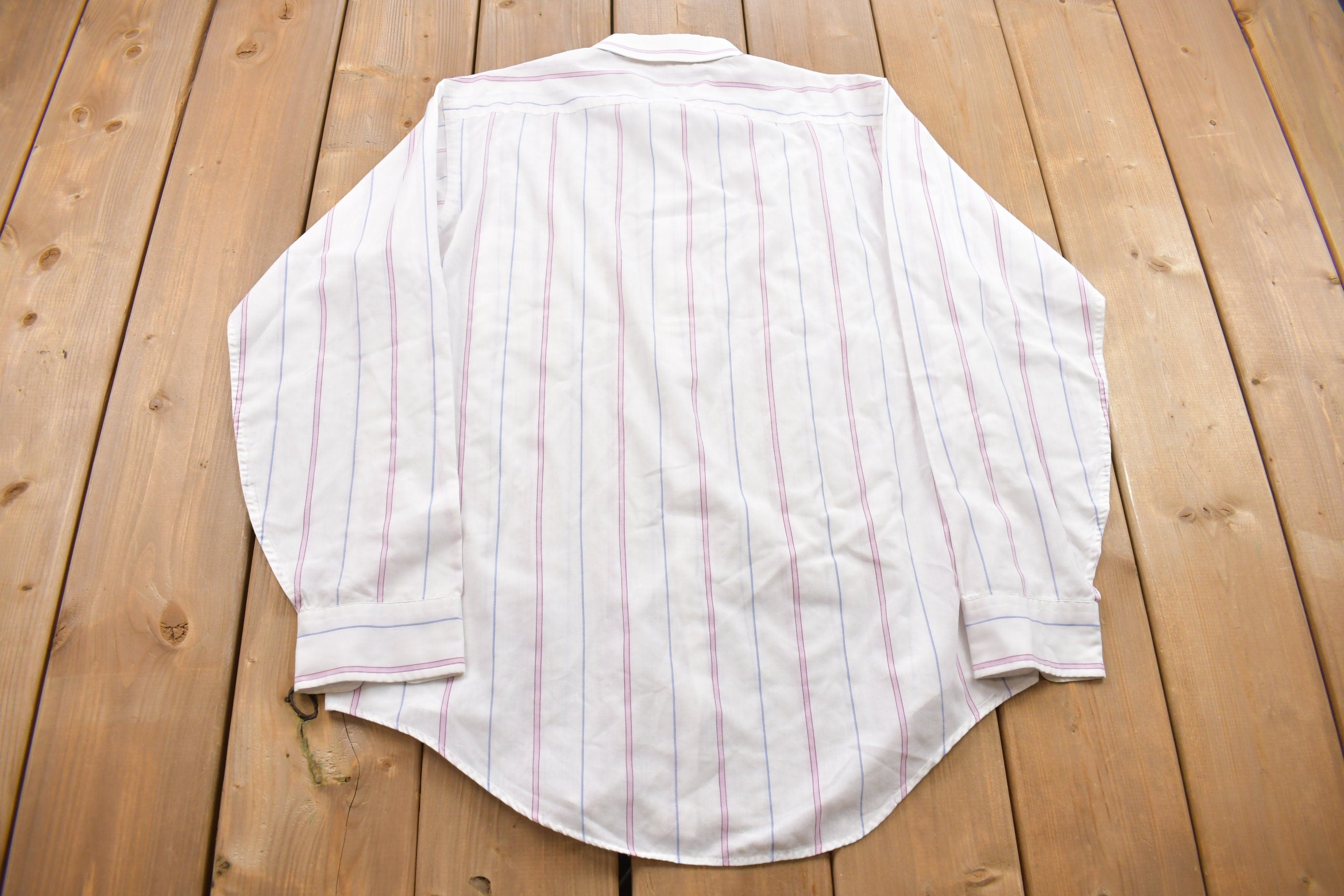 Vintage 1980s Manhattan Button Up Dress Shirt  Made in  Abstract Pattern  Casual Shirt  Formal Shirt