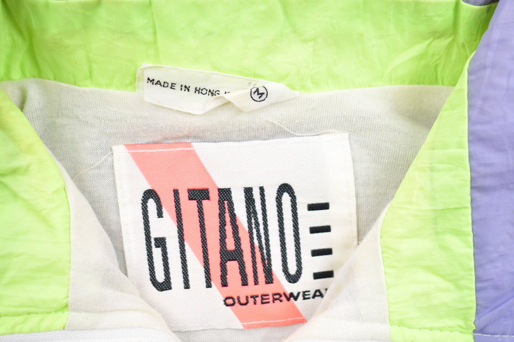 Vintage 1980s Gitano Outerwear Abstract Full Zip Windbreaker Jacket