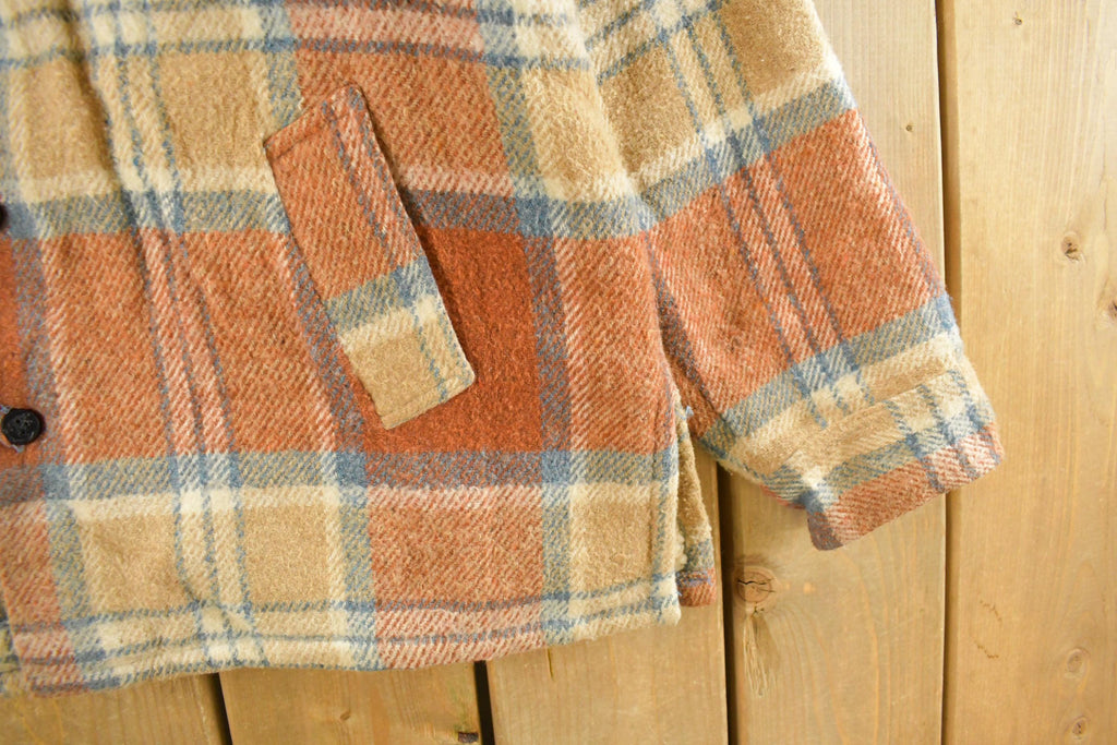 Vintage 1980s Matt Andrews Sherpa Lined Flannel Shirt Jacket Men's Large