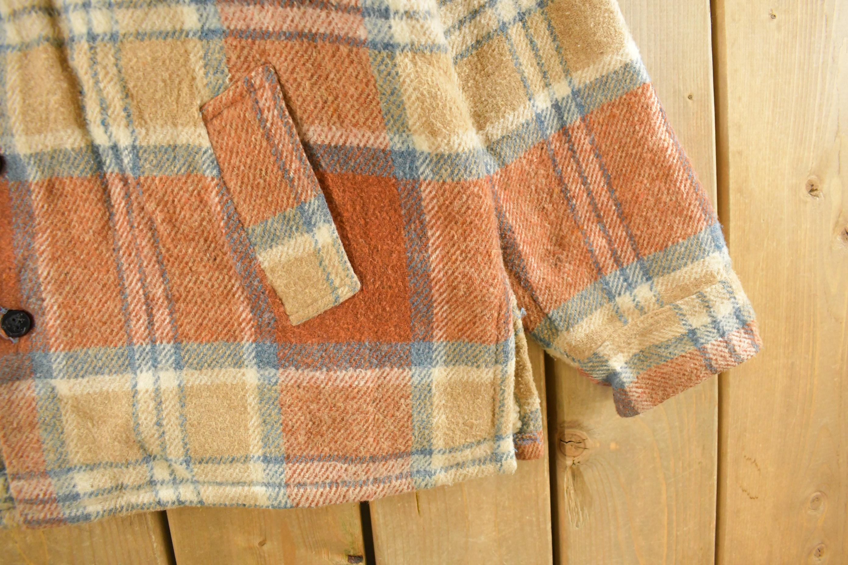 Vintage 1980s Matt Andrews Sherpa Lined Flannel Shirt Jacket Men's Large