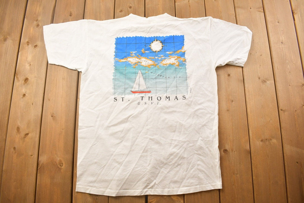 Vintage 1990s St. Thomas Sailboat Graphic T Shirt