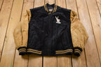 Vintage 1990s Suede Leather Embroidered Deer Bomber Jacket