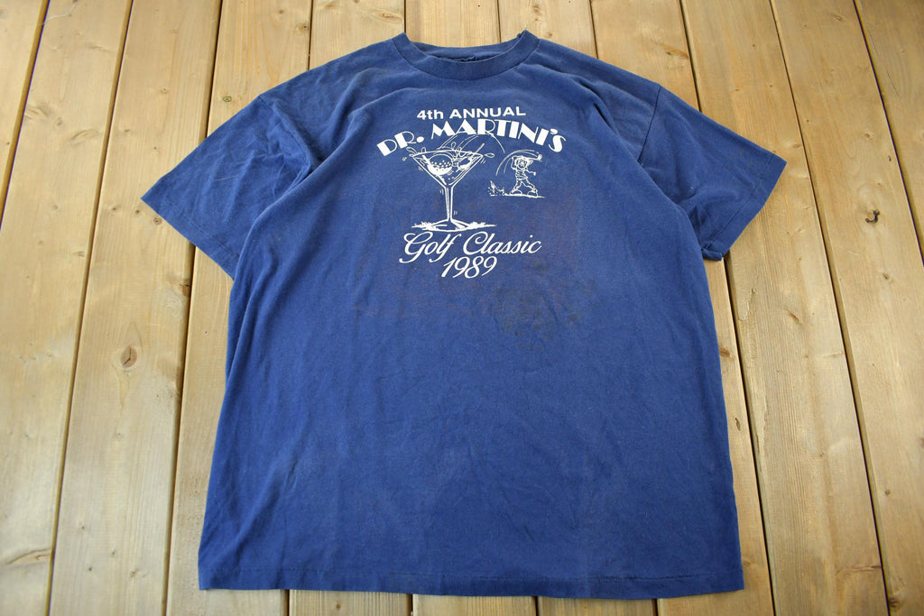Vintage 1990s Dr. Martini's Golf Classic Graphic T-Shirt  Vintage T Shirt  90s Graphic Tee  Single Stitch  Made In USA  Mens 2XL