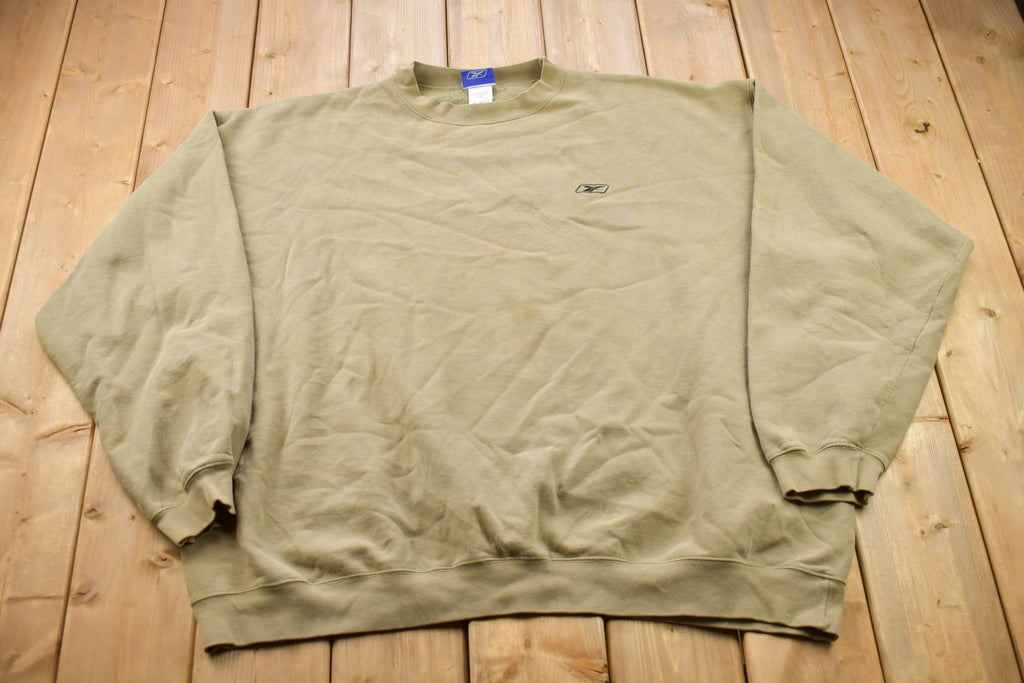 Vintage 1990s Blank Beige Reebok Crewneck Sweatshirt