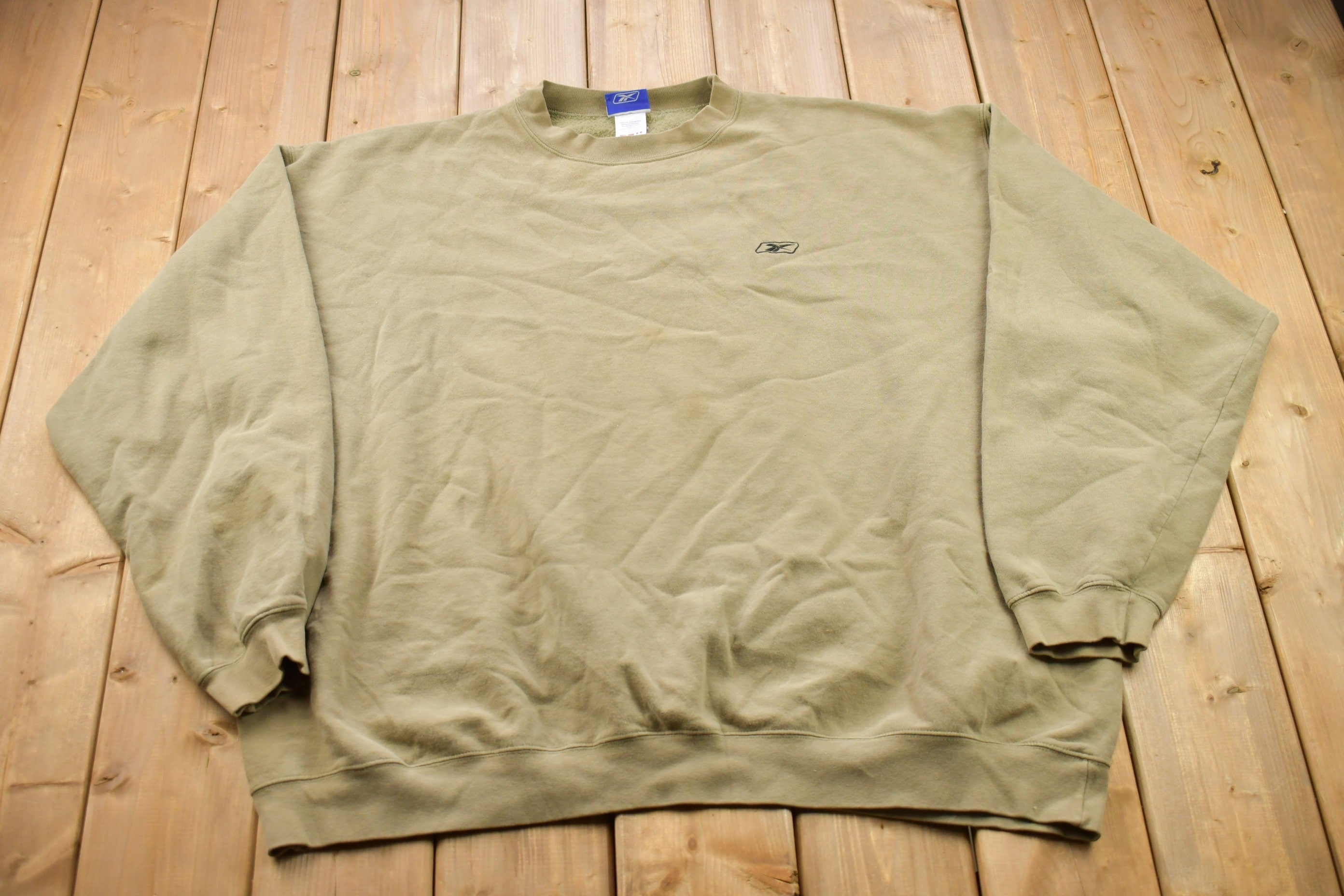 Vintage 1990s Blank Beige Reebok Crewneck Sweatshirt