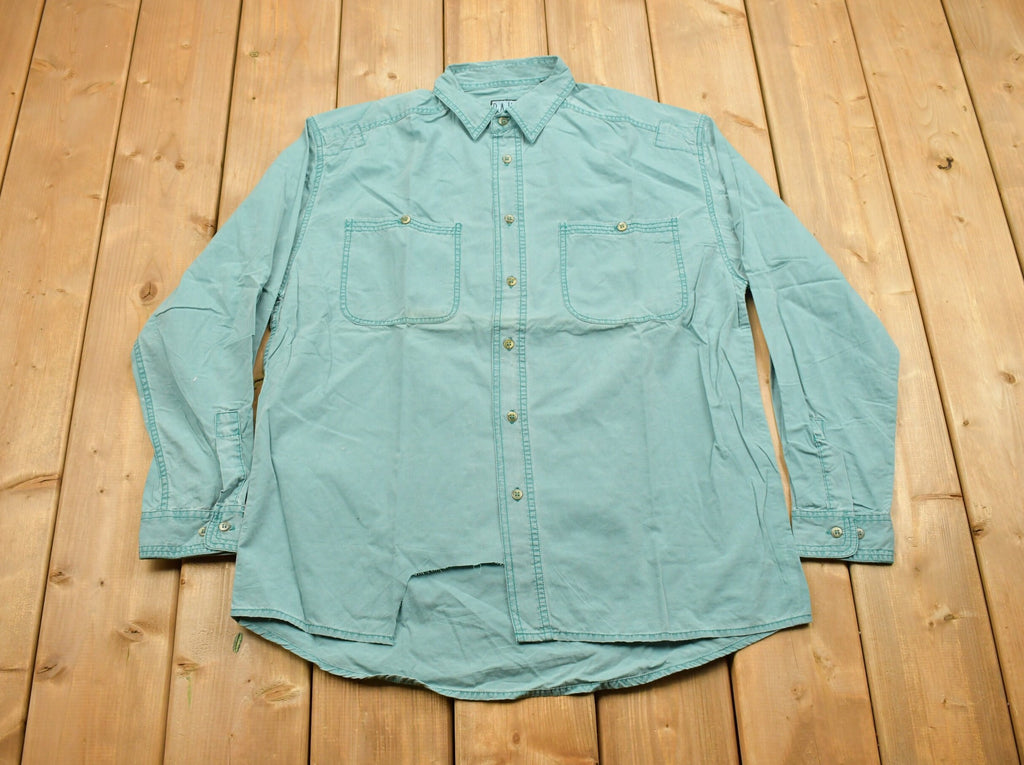 Vintage 1990s Pause Turquoise Button Up Shirt