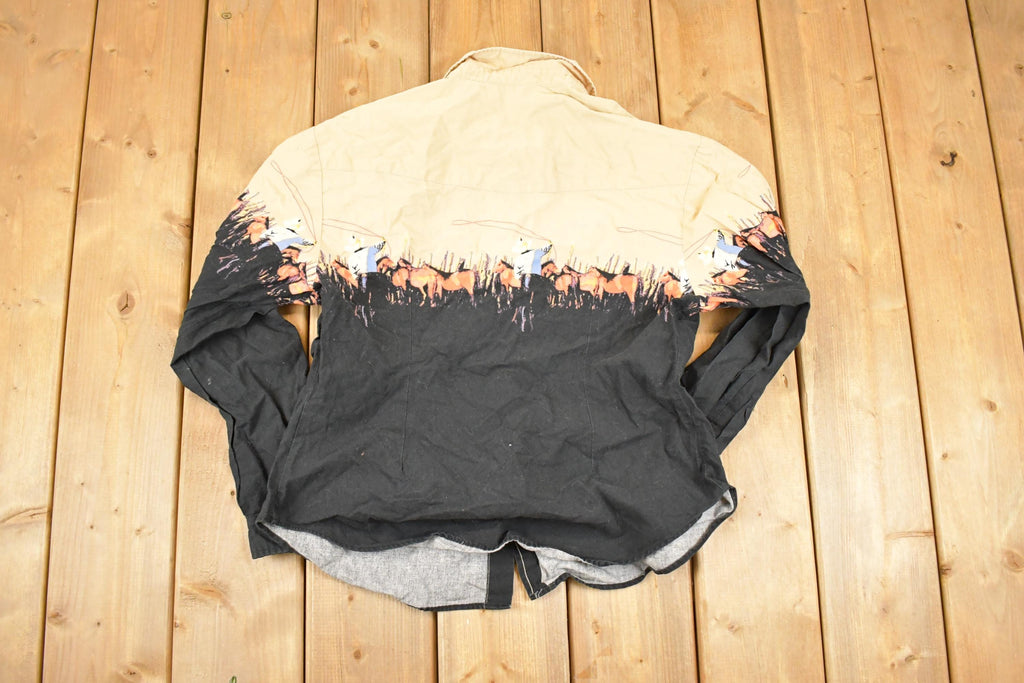 Vintage 1990s Roper AOP Western Button Up Shirt Men's S