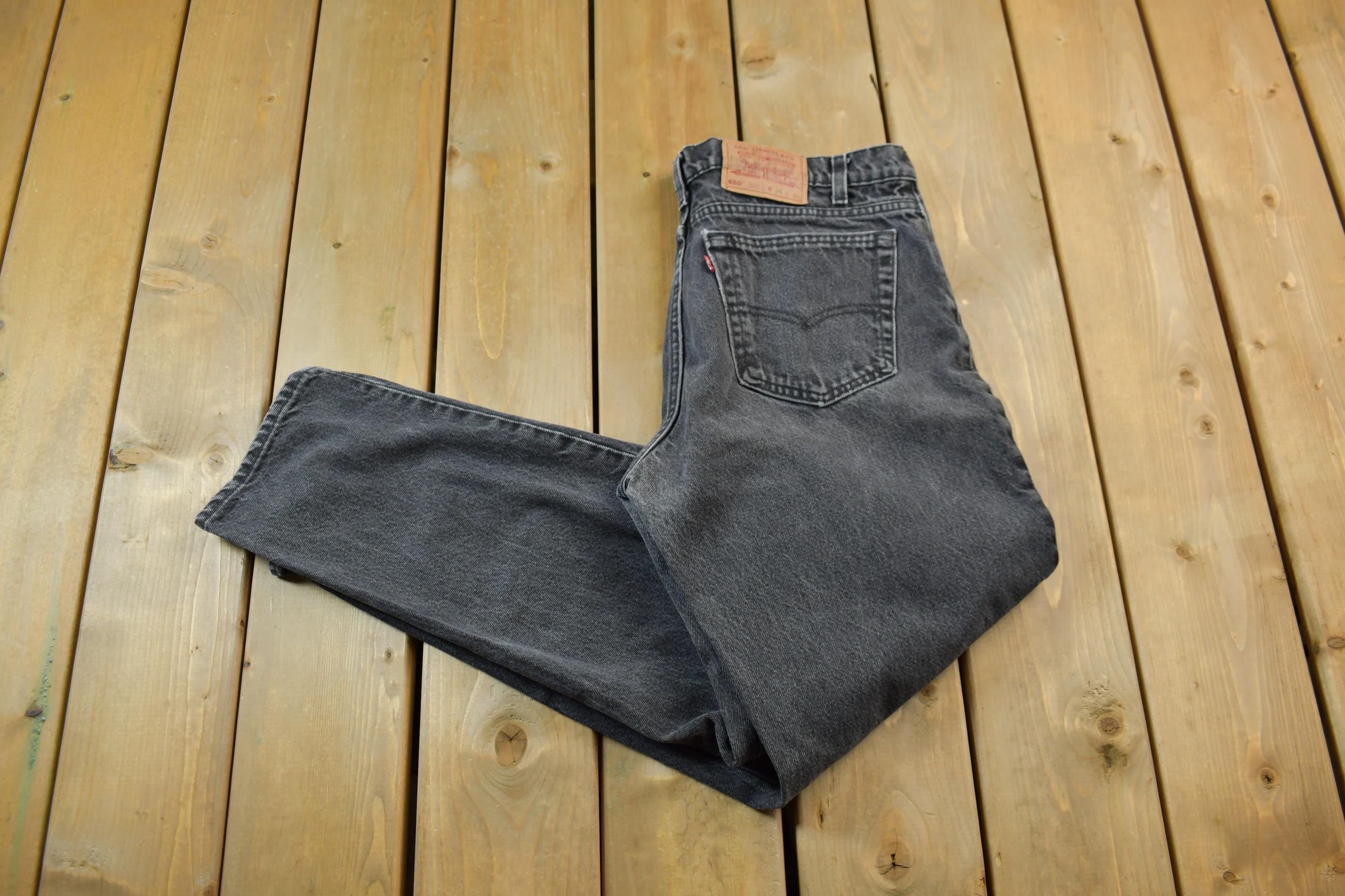 Vintage 1990s Levi's 505 Red Tab Black Jeans Size 35 x 32