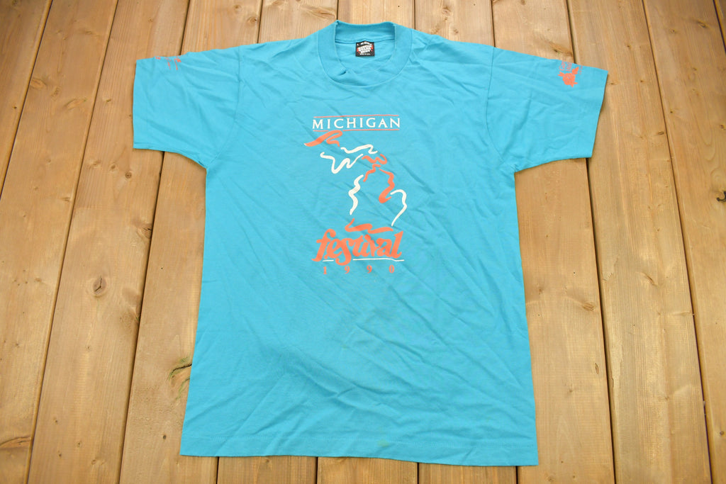 Vintage 1990 Michigan Festival Graphic T Shirt
