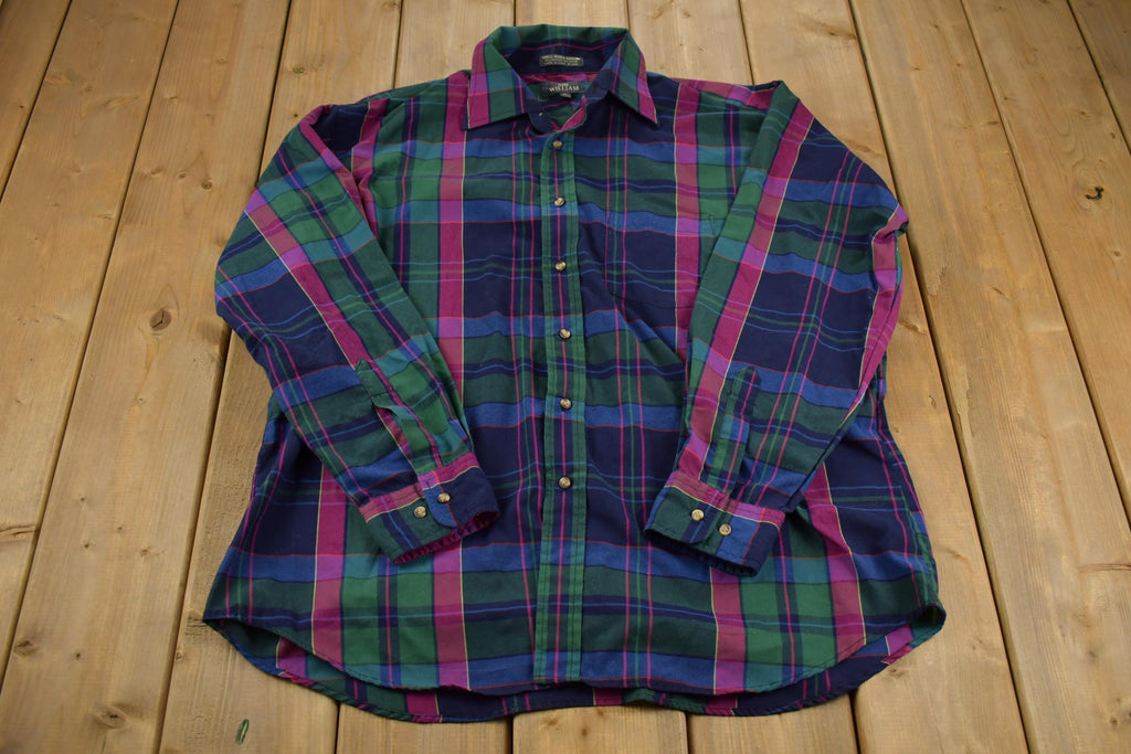 Vintage 1990s Sir William Plaid Button Up Flannel Shirt