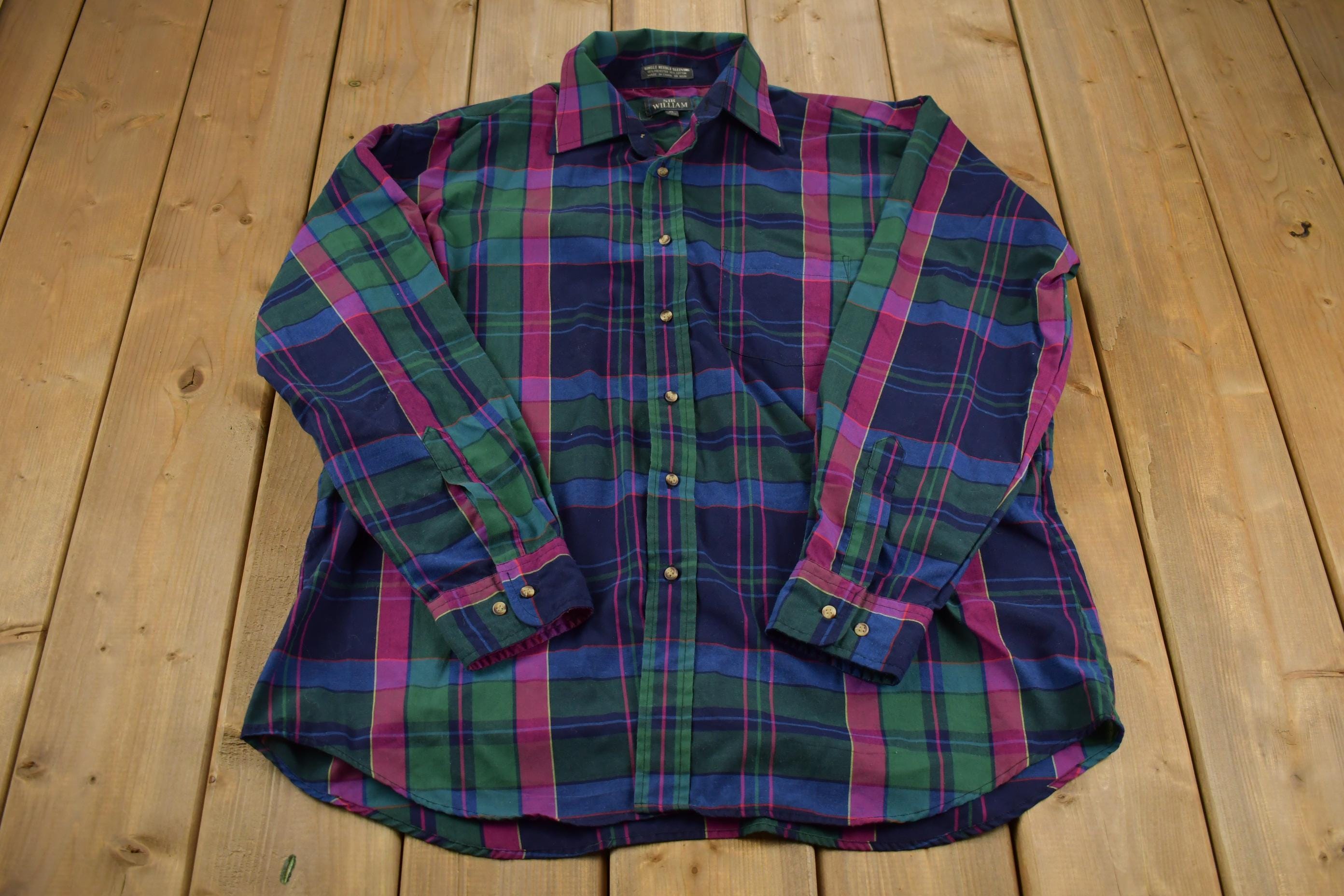 Vintage 1990s Sir William Plaid Button Up Flannel Shirt
